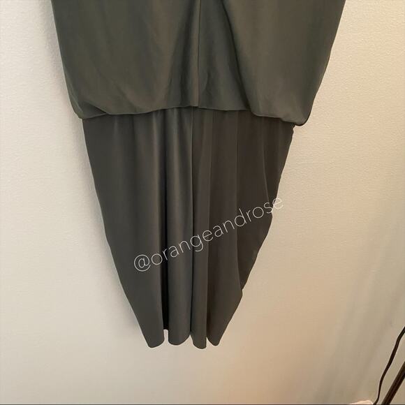 NEW MISA Los Angeles Sexy Green Ruched Bodycon Mini Dress Medium - Picture 7 of 11